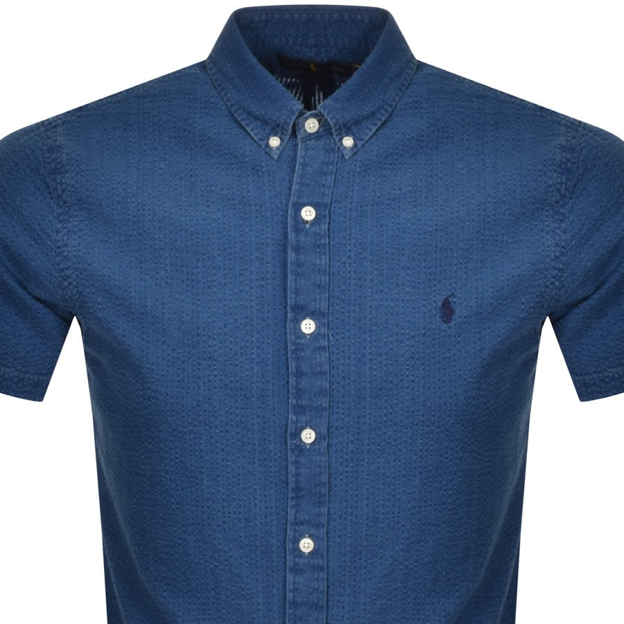 Alternative Image for ProductRalph Lauren Slim Fit Short Sleeve Shirt Blue2
